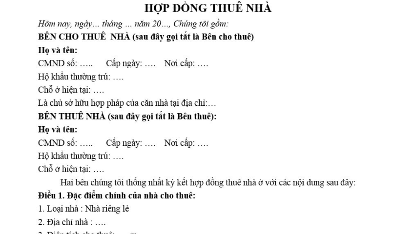 đăng ký hợp đồng thuê nhà